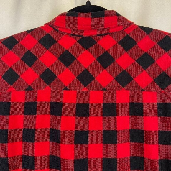 Buffalo Plaid Fleece Shacket Lined Shirt Jacket Red Black BC Clothing Women’s M - Picture 10 of 14